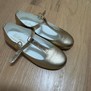 La Coqueta Gold Kids Dress Shoes
